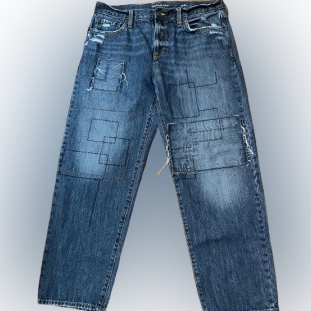 Banana Republic Patchwork Stylish Blue Denim Jean… - image 1